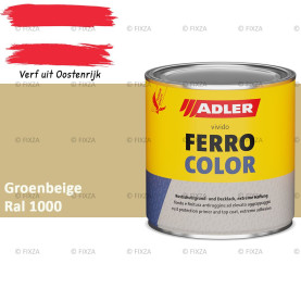 ADLER Ferrocolor 3-in-1 Roestwerend – Metaallak voor IJzer, Staal, Zink & Aluminium | Roestwerende Grond- & Deklaag voor Binnen & Buiten – Groenbeige RAL 1000