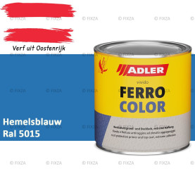 ADLER Ferrocolor 3-in-1 Roestwerend – Metaallak voor IJzer, Staal, Zink & Aluminium | Roestwerende Grond- & Deklaag voor Binnen & Buiten – Hemelsblauw RAL 5015