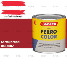 ADLER Ferrocolor 3-in-1 Roestwerend – Metaallak voor IJzer, Staal, Zink & Aluminium | Roestwerende Grond- & Deklaag voor Binnen & Buiten – Karmijnrood RAL 3002