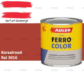 ADLER Ferrocolor 3-in-1 Roestwerend – Metaallak voor IJzer, Staal, Zink & Aluminium | Roestwerende Grond- & Deklaag voor Binnen & Buiten – Koraalrood RAL 3016