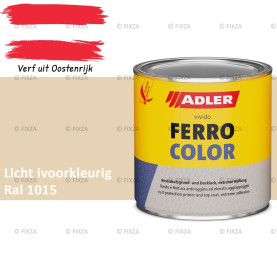ADLER Ferrocolor 3-in-1 Roestwerend – Metaallak voor IJzer, Staal, Zink & Aluminium | Roestwerende Grond- & Deklaag voor Binnen & Buiten – Licht ivoorkleurig RAL 1015
