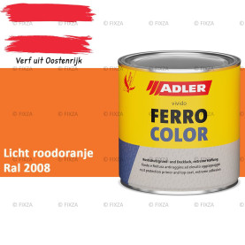 ADLER Ferrocolor 3-in-1 Roestwerend – Metaallak voor IJzer, Staal, Zink & Aluminium | Roestwerende Grond- & Deklaag voor Binnen & Buiten – Licht roodoranje RAL 2008