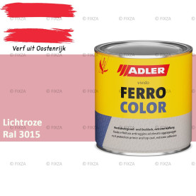 ADLER Ferrocolor 3-in-1 Roestwerend – Metaallak voor IJzer, Staal, Zink & Aluminium | Roestwerende Grond- & Deklaag voor Binnen & Buiten – Lichtroze RAL 3015