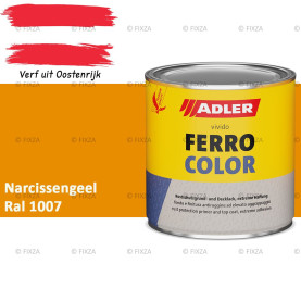 ADLER Ferrocolor 3-in-1 Roestwerend – Metaallak voor IJzer, Staal, Zink & Aluminium | Roestwerende Grond- & Deklaag voor Binnen & Buiten – Narcissengeel RAL 1007