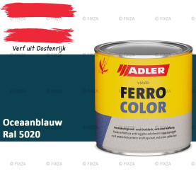 ADLER Ferrocolor 3-in-1 Roestwerend – Metaallak voor IJzer, Staal, Zink & Aluminium | Roestwerende Grond- & Deklaag voor Binnen & Buiten – Oceaanblauw RAL 5020