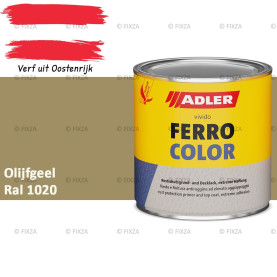 ADLER Ferrocolor 3-in-1 Roestwerend – Metaallak voor IJzer, Staal, Zink & Aluminium | Roestwerende Grond- & Deklaag voor Binnen & Buiten – Olijfgeel RAL 1020