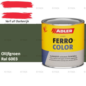 ADLER Ferrocolor 3-in-1 Roestwerend – Metaallak voor IJzer, Staal, Zink & Aluminium | Roestwerende Grond- & Deklaag voor Binnen & Buiten – Olijfgroen RAL 6003