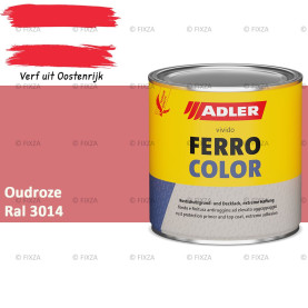 ADLER Ferrocolor 3-in-1 Roestwerend – Metaallak voor IJzer, Staal, Zink & Aluminium | Roestwerende Grond- & Deklaag voor Binnen & Buiten – Oudroze RAL 3014