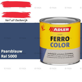 ADLER Ferrocolor 3-in-1 Roestwerend – Metaallak voor IJzer, Staal, Zink & Aluminium | Roestwerende Grond- & Deklaag voor Binnen & Buiten – Paarsblauw RAL 5000