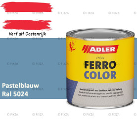 ADLER Ferrocolor 3-in-1 Roestwerend – Metaallak voor IJzer, Staal, Zink & Aluminium | Roestwerende Grond- & Deklaag voor Binnen & Buiten – Pastelblauw RAL 5024
