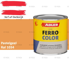 ADLER Ferrocolor 3-in-1 Roestwerend – Metaallak voor IJzer, Staal, Zink & Aluminium | Roestwerende Grond- & Deklaag voor Binnen & Buiten – Pastelgeel RAL 1034