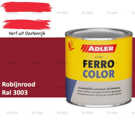 ADLER Ferrocolor 3-in-1 Roestwerend – Metaallak voor IJzer, Staal, Zink & Aluminium | Roestwerende Grond- & Deklaag voor Binnen & Buiten – Robijnrood RAL 3003