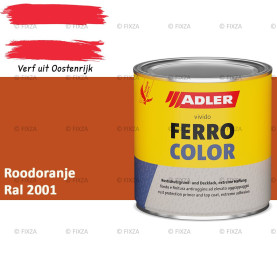 ADLER Ferrocolor 3-in-1 Roestwerend – Metaallak voor IJzer, Staal, Zink & Aluminium | Roestwerende Grond- & Deklaag voor Binnen & Buiten – Roodoranje RAL 2001