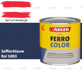 ADLER Ferrocolor 3-in-1 Roestwerend – Metaallak voor IJzer, Staal, Zink & Aluminium | Roestwerende Grond- & Deklaag voor Binnen & Buiten – Saffierblauw RAL 5003