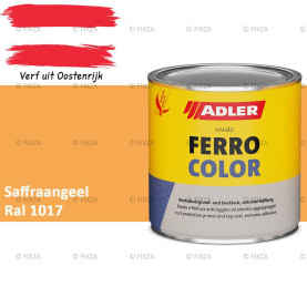 ADLER Ferrocolor 3-in-1 Roestwerend – Metaallak voor IJzer, Staal, Zink & Aluminium | Roestwerende Grond- & Deklaag voor Binnen & Buiten – Saffraangeel RAL 1017