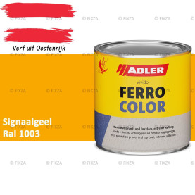 ADLER Ferrocolor 3-in-1 Roestwerend – Metaallak voor IJzer, Staal, Zink & Aluminium | Roestwerende Grond- & Deklaag voor Binnen & Buiten – Signaalgeel RAL 1003