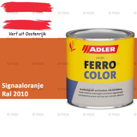 ADLER Ferrocolor 3-in-1 Roestwerend – Metaallak voor IJzer, Staal, Zink & Aluminium | Roestwerende Grond- & Deklaag voor Binnen & Buiten – Signaaloranje RAL 2010