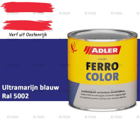 ADLER Ferrocolor 3-in-1 Roestwerend – Metaallak voor IJzer, Staal, Zink & Aluminium | Roestwerende Grond- & Deklaag voor Binnen & Buiten – Ultramarijn blauw RAL 5002