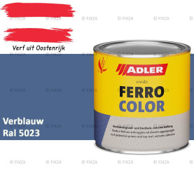 ADLER Ferrocolor 3-in-1 Roestwerend – Metaallak voor IJzer, Staal, Zink & Aluminium | Roestwerende Grond- & Deklaag voor Binnen & Buiten – Verblauw RAL 5023