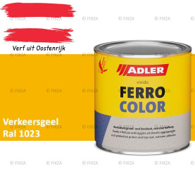 ADLER Ferrocolor 3-in-1 Roestwerend – Metaallak voor IJzer, Staal, Zink & Aluminium | Roestwerende Grond- & Deklaag voor Binnen & Buiten – Verkeersgeel RAL 1023