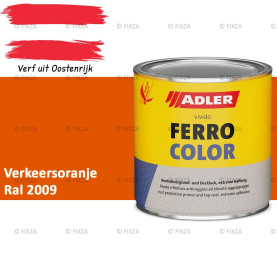 ADLER Ferrocolor 3-in-1 Roestwerend – Metaallak voor IJzer, Staal, Zink & Aluminium | Roestwerende Grond- & Deklaag voor Binnen & Buiten – Verkeersoranje RAL 2009
