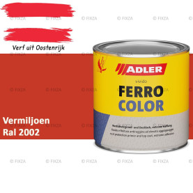 ADLER Ferrocolor 3-in-1 Roestwerend – Metaallak voor IJzer, Staal, Zink & Aluminium | Roestwerende Grond- & Deklaag voor Binnen & Buiten – Vermiljoen RAL 2002