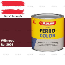 ADLER Ferrocolor 3-in-1 Roestwerend – Metaallak voor IJzer, Staal, Zink & Aluminium | Roestwerende Grond- & Deklaag voor Binnen & Buiten – Wijnrood RAL 3005