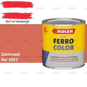 ADLER Ferrocolor 3-in-1 Roestwerend – Metaallak voor IJzer, Staal, Zink & Aluminium | Roestwerende Grond- & Deklaag voor Binnen & Buiten – Zalmrood RAL 3022