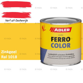 ADLER Ferrocolor 3-in-1 Roestwerend – Metaallak voor IJzer, Staal, Zink & Aluminium | Roestwerende Grond- & Deklaag voor Binnen & Buiten – Zinkgeel RAL 1018