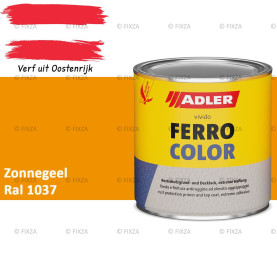ADLER Ferrocolor 3-in-1 Roestwerend – Metaallak voor IJzer, Staal, Zink & Aluminium | Roestwerende Grond- & Deklaag voor Binnen & Buiten – Zonnegeel RAL 1037