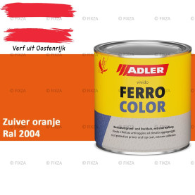 ADLER Ferrocolor 3-in-1 Roestwerend – Metaallak voor IJzer, Staal, Zink & Aluminium | Roestwerende Grond- & Deklaag voor Binnen & Buiten – Zuiver oranje RAL 2004