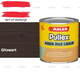 ADLER Pullex Aqua 3in1 Lazuur kleur Gitzwart – Beits voor Schuttingen, Gevelbekleding & Tuinhout (Transparant)