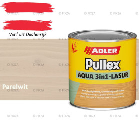 ADLER Pullex Aqua 3in1 Lazuur kleur Parelwit – Beits voor Schuttingen, Gevelbekleding & Tuinhout (Transparant)