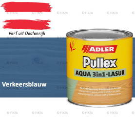 ADLER Pullex Aqua 3in1 Lazuur kleur Verkeersblauw – Beits voor Schuttingen, Gevelbekleding & Tuinhout (Transparant)