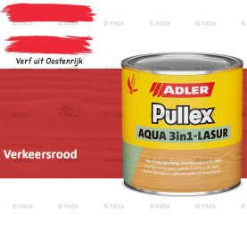 ADLER Pullex Aqua 3in1 Lazuur kleur Verkeersrood – Beits voor Schuttingen, Gevelbekleding & Tuinhout (Transparant)