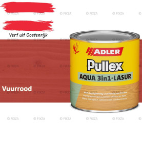 ADLER Pullex Aqua 3in1 Lazuur kleur Vuurrood – Beits voor Schuttingen, Gevelbekleding & Tuinhout (Transparant)