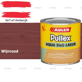 ADLER Pullex Aqua 3in1 Lazuur kleur Wijnrood – Beits voor Schuttingen, Gevelbekleding & Tuinhout (Transparant)