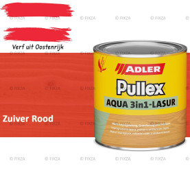 ADLER Pullex Aqua 3in1 Lazuur kleur Zuiver Rood – Beits voor Schuttingen, Gevelbekleding & Tuinhout (Transparant)