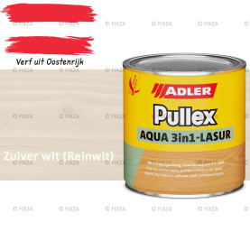 ADLER Pullex Aqua 3in1 Lazuur kleur Zuiver wit (Reinwit) – Beits voor Schuttingen, Gevelbekleding & Tuinhout (Transparant)