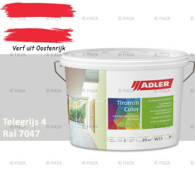 ADLER Aviva Tiromin-Color Telegrijs 4 – Duurzame Silicaat Muurverf in Kleur voor Binnen