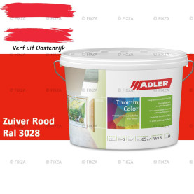 ADLER Aviva Tiromin-Color Zuiver rood – Duurzame Silicaat Muurverf in Kleur voor Binnen