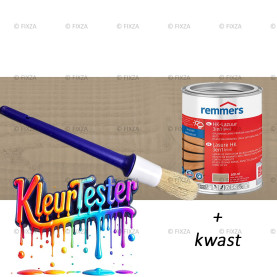 Kleurtester HK-Lazuur 3in1 Plus Houtbeits leemgrijs, premium houtbeschermende beits