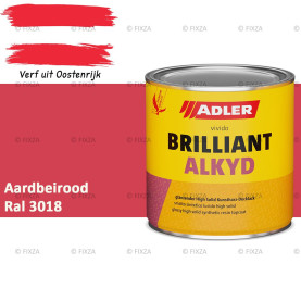 ADLER Brilliantalkyd Kunstharslak Hoogglans – Aardbeirood – Binnen & Buiten – Lak voor Hout en Metaal – Sneldrogend & Krasvast