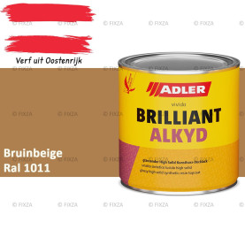 ADLER Brilliantalkyd Kunstharslak Hoogglans – Bruinbeige – Binnen & Buiten – Lak voor Hout en Metaal – Sneldrogend & Krasvast
