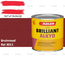 ADLER Brilliantalkyd Kunstharslak Hoogglans – Bruinrood – Binnen & Buiten – Lak voor Hout en Metaal – Sneldrogend & Krasvast