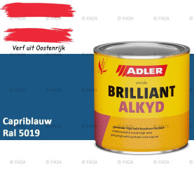 ADLER Brilliantalkyd Kunstharslak Hoogglans – Capriblauw – Binnen & Buiten – Lak voor Hout en Metaal – Sneldrogend & Krasvast