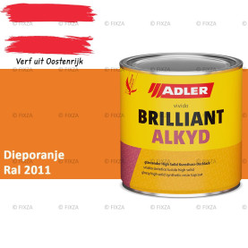 ADLER Brilliantalkyd Kunstharslak Hoogglans – Dieporanje – Binnen & Buiten – Lak voor Hout en Metaal – Sneldrogend & Krasvast