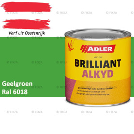 ADLER Brilliantalkyd Kunstharslak Hoogglans – Geelgroen – Binnen & Buiten – Lak voor Hout en Metaal – Sneldrogend & Krasvast