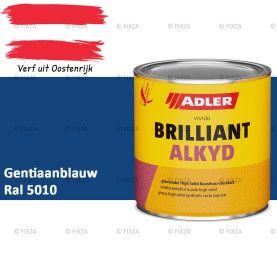 ADLER Brilliantalkyd Kunstharslak Hoogglans – Gentiaanblauw – Binnen & Buiten – Lak voor Hout en Metaal – Sneldrogend & Krasvast