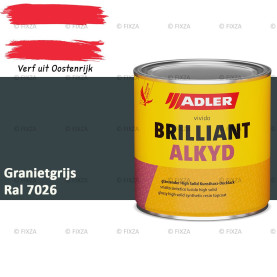 ADLER Brilliantalkyd Kunstharslak Hoogglans – Granietgrijs – Binnen & Buiten – Lak voor Hout en Metaal – Sneldrogend & Krasvast